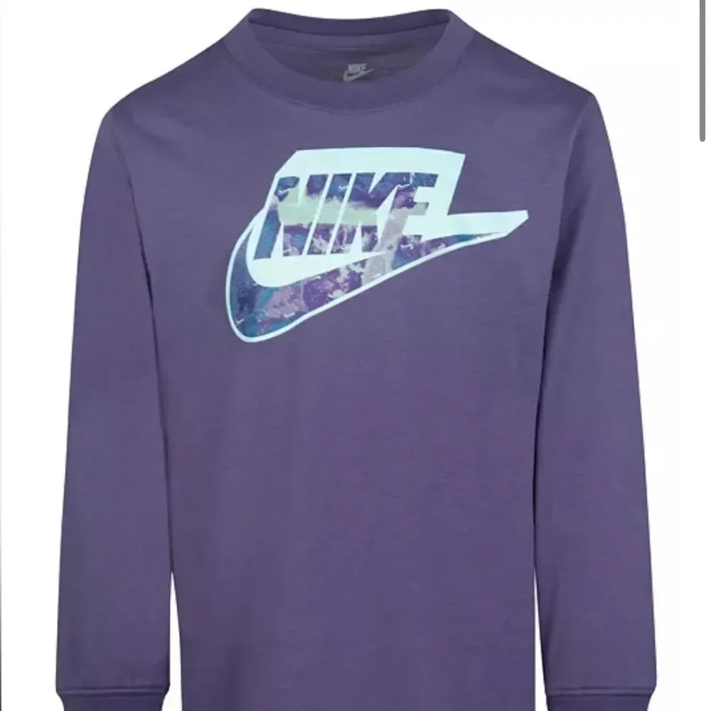Nike Little Boys Futura Printed T-shirt size 7 Long Sleeve T-shirt Canyon Purple